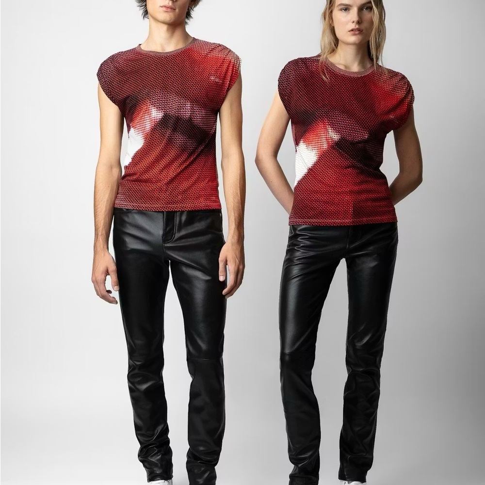 Zadig & Voltaire David Black Leather Trousers Unisex